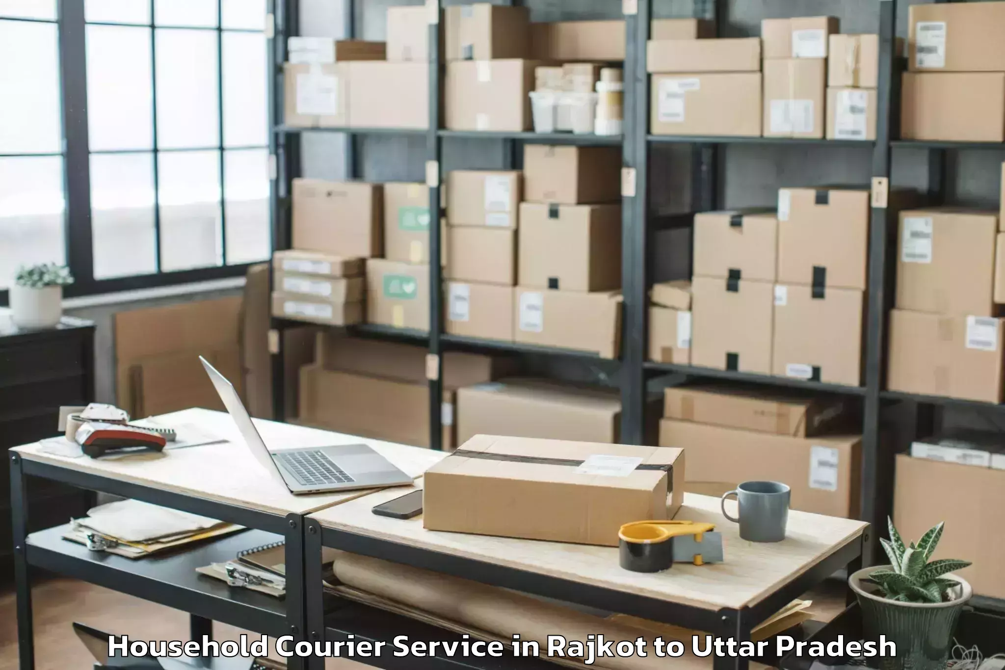 Book Rajkot to Padrauna Household Courier